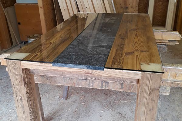 Wood and marble table L'atelier de fanny